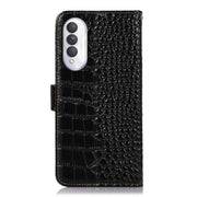 For Honor X20 SE Crocodile Top Layer Cowhide Leather Phone Case(Black)