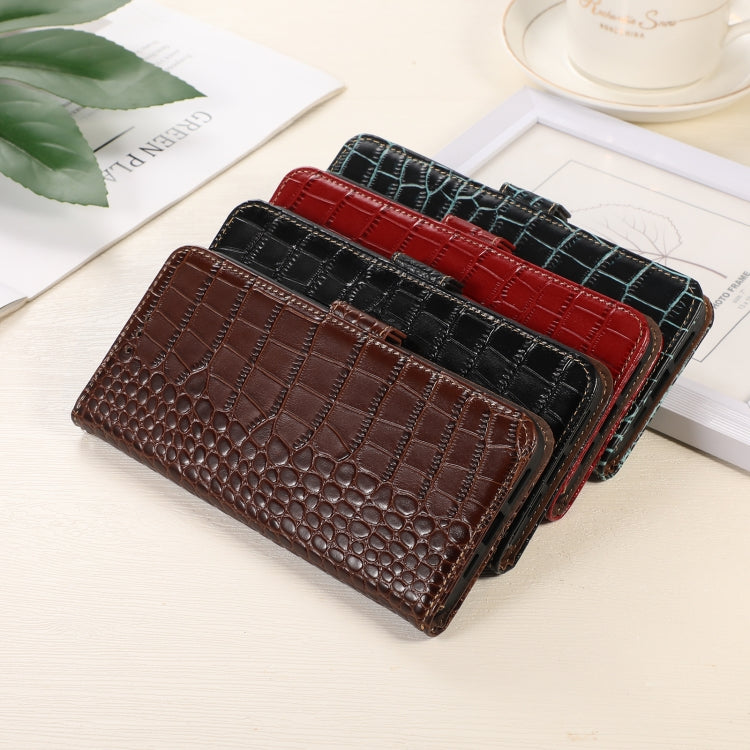 For Honor X20 SE Crocodile Top Layer Cowhide Leather Phone Case(Black)