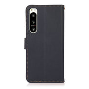 For Sony Xperia 5 IV KHAZNEH Custer Genuine Leather RFID Phone Case(Blue)