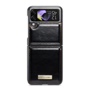 For Samsung Galaxy Z Flip4 CaseMe 003 Crazy Horse Texture Leather Phone Case(Black)