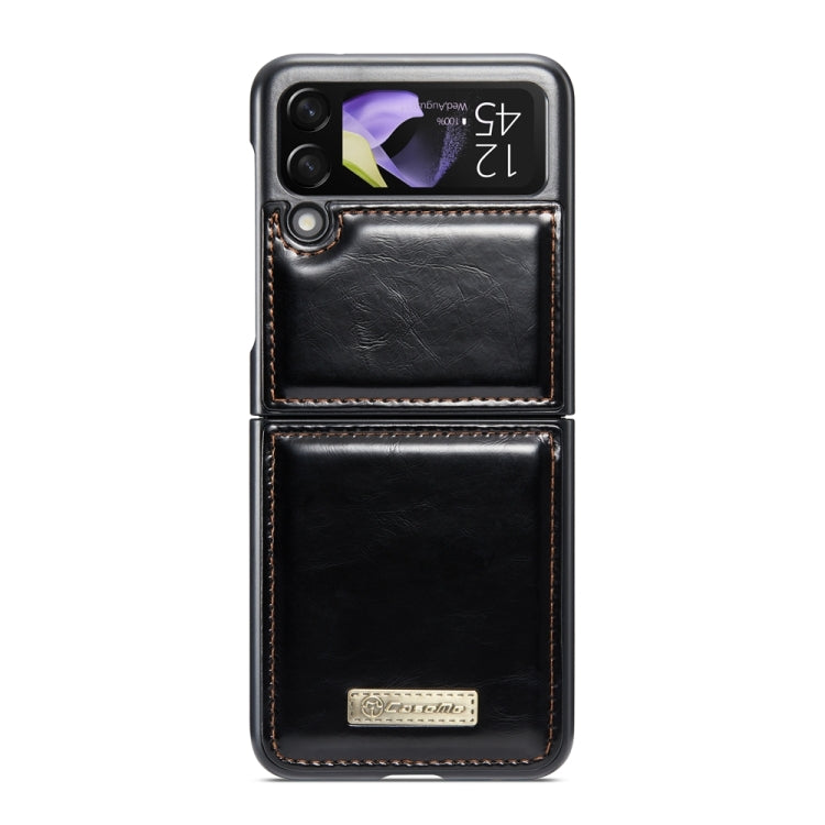 For Samsung Galaxy Z Flip4 CaseMe 003 Crazy Horse Texture Leather Phone Case(Black)