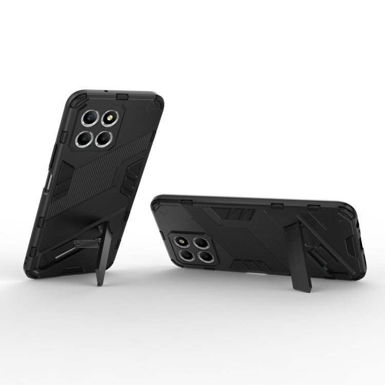 For Honor X8 5G Punk Armor PC + TPU Phone Case with Holder(Black)