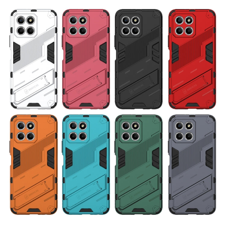 For Honor X8 5G Punk Armor PC + TPU Phone Case with Holder(Black)