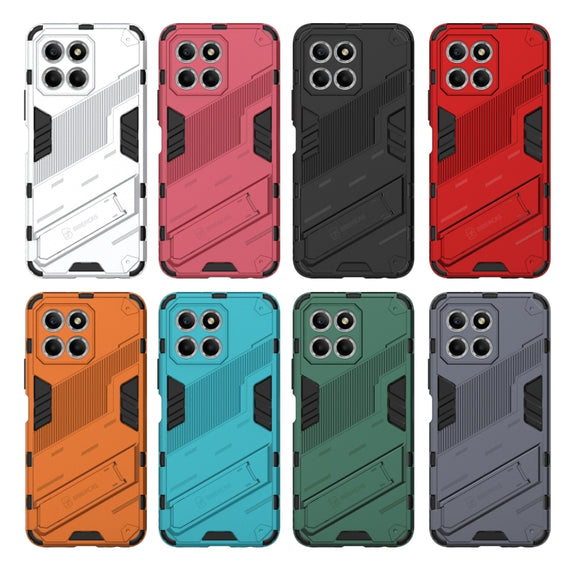 For Honor X8 5G Punk Armor PC + TPU Phone Case with Holder(Black)