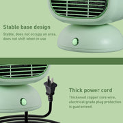 PTC Desktop Hand Warmer Foot Warmer with Timer Function(Light Green)