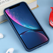 For iPhone XR Liquid Silicone Full Coverage Shockproof Magsafe Phone Case(Dark Blue)