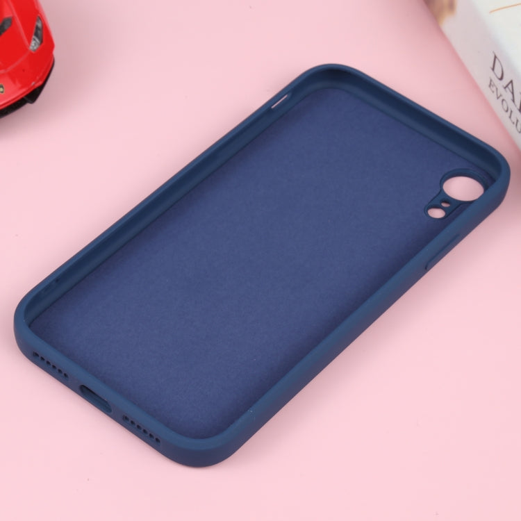For iPhone XR Liquid Silicone Full Coverage Shockproof Magsafe Phone Case(Dark Blue)