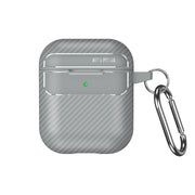 For AirPods 1 / 2 Carbon Fiber Texture Anti-fall Earphone Protective Case(Grey)