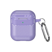 For AirPods 1 / 2 Carbon Fiber Texture Anti-fall Earphone Protective Case(Purple)