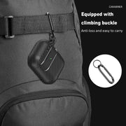 For AirPods 1 / 2 Carbon Fiber Texture Anti-fall Earphone Protective Case(Black)
