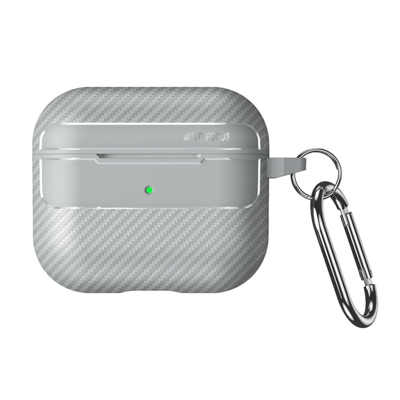 For AirPods 3 Carbon Fiber Texture Anti-fall Earphone Protective Case(Grey)