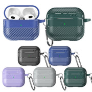For AirPods 3 Carbon Fiber Texture Anti-fall Earphone Protective Case(Green)