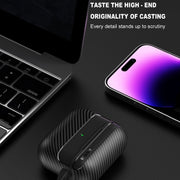 For AirPods 3 Carbon Fiber Texture Anti-fall Earphone Protective Case(Grey)