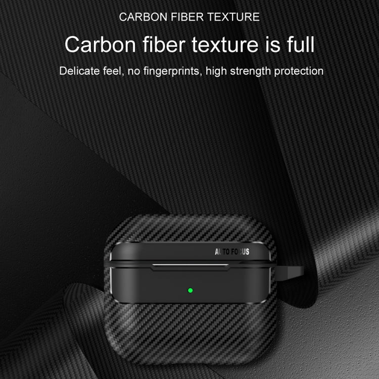 For AirPods Pro Carbon Fiber Texture Anti-fall Earphone Protective Case(Grey)