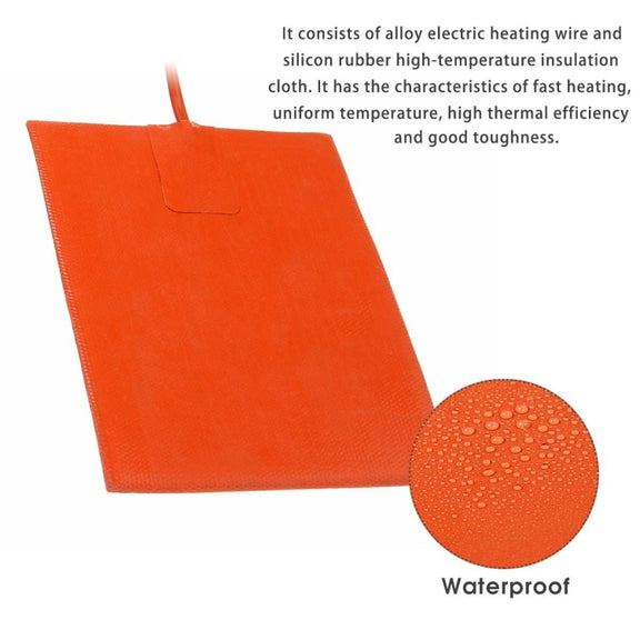 9 x 13cm Car Engine Oil Pan Sump Tank Heater Pad, Plug Type:US Plug