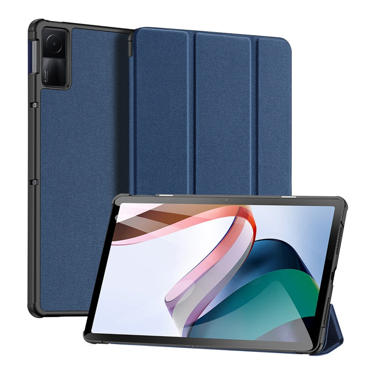 For Xiaomi Redmi Pad 10.61 DUX DUCIS Domo Series Magnetic Flip Leather Tablet Case(Blue)