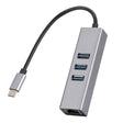SL-030 USB-C / Type-C to Gigabit Ethernet RJ45 & 3 x USB 3.0 Adapter Converter HUB(Grey) - USB HUB by PMC TechLife | Online Shopping South Africa | PMC TechLife | Buy Now Pay Later Mobicred