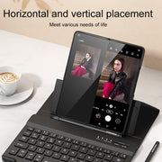 For Samsung Galaxy Z Fold4 5G Magnetic Folding Bluetooth Keyboard Leather Case(Carbon Fiber)