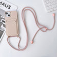 For iPhone 12 Pro Max Crossbody Lanyard Elastic Silicone Card Holder Phone Case(Pink) - iPhone 12 Pro Max Cases by PMC TechLife | Online Shopping South Africa | PMC TechLife | Buy Now Pay Later Mobicred