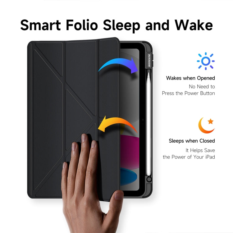 For iPad 2025 / 2022 DUX DUCIS Magi Series Smart Leather Tablet Case(Black)