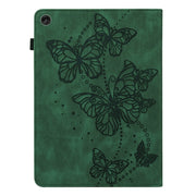 For Lenovo Tab M10 3rd Gen Embossed Butterfly Pattern Leather Tablet Case(Green)