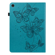For Lenovo Tab M10 3rd Gen Embossed Butterfly Pattern Leather Tablet Case(Blue)