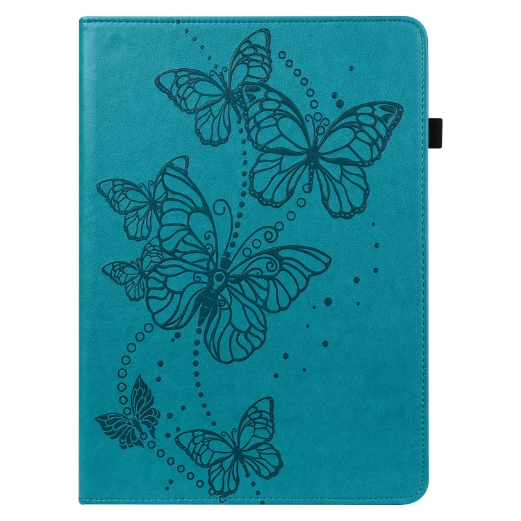 For Lenovo Tab M10 3rd Gen Embossed Butterfly Pattern Leather Tablet Case(Blue)