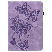 For OPPO Pad Air 2022 Embossed Butterfly Pattern Leather Tablet Case(Purple)