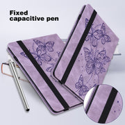 For OPPO Pad Air 2022 Embossed Butterfly Pattern Leather Tablet Case(Purple)