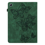 For OPPO Pad Air 2022 Embossed Butterfly Pattern Leather Tablet Case(Green)