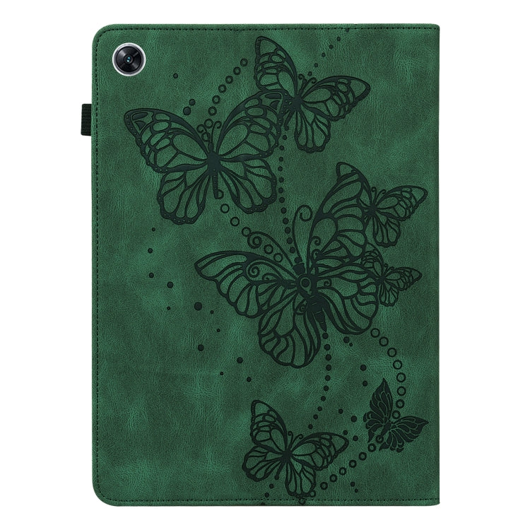For OPPO Pad Air 2022 Embossed Butterfly Pattern Leather Tablet Case(Green)
