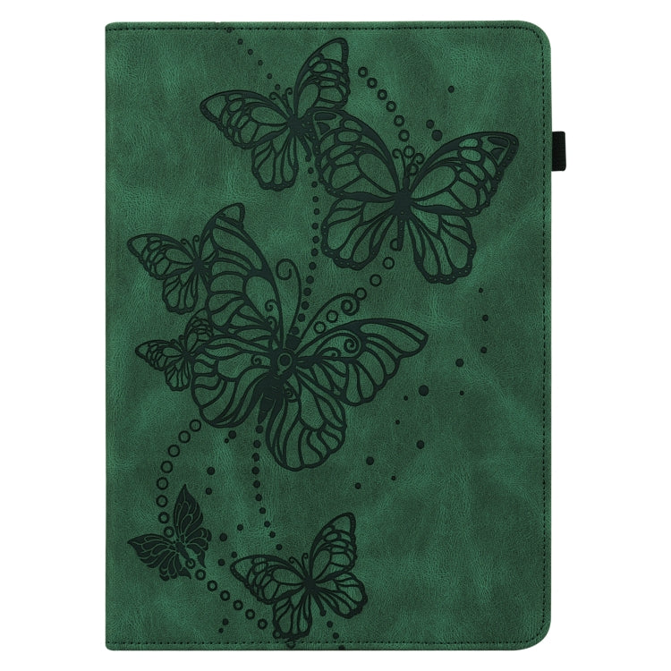 For OPPO Pad Air 2022 Embossed Butterfly Pattern Leather Tablet Case(Green)