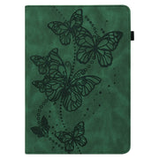 For OPPO Pad Air 2022 Embossed Butterfly Pattern Leather Tablet Case(Green)