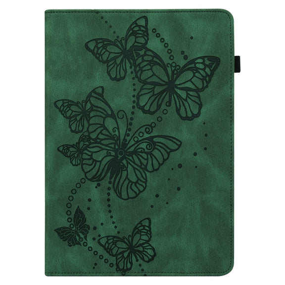For OPPO Pad Air 2022 Embossed Butterfly Pattern Leather Tablet Case(Green)