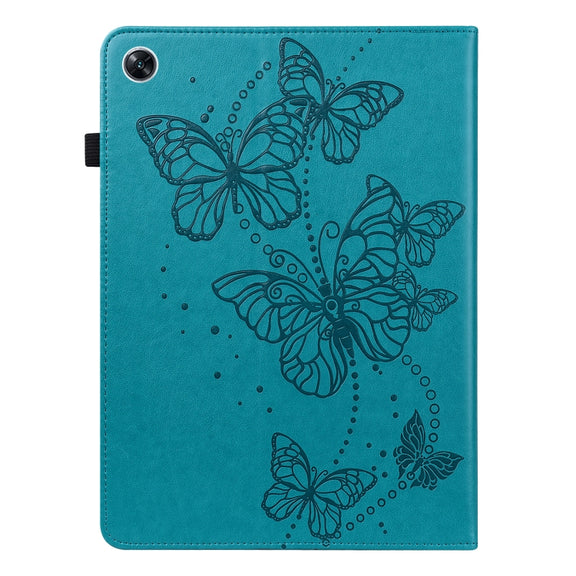 For OPPO Pad Air 2022 Embossed Butterfly Pattern Leather Tablet Case(Blue)
