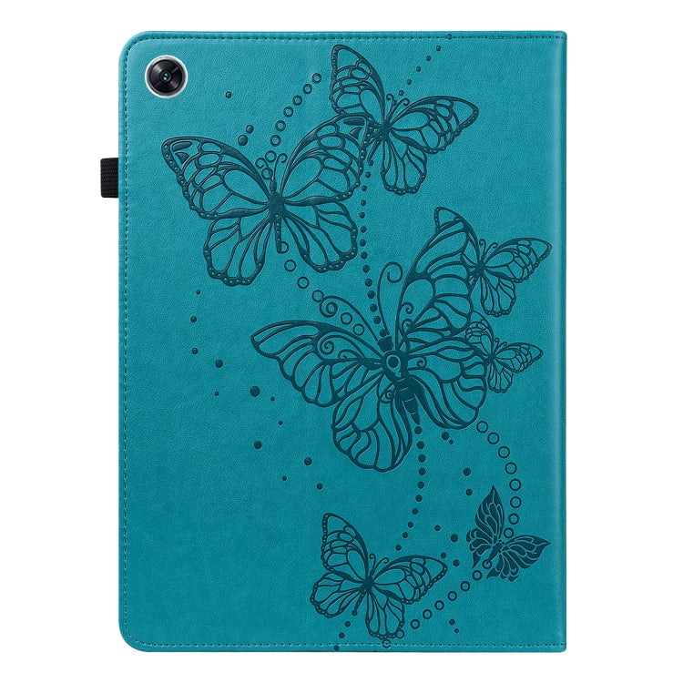 For OPPO Pad Air 2022 Embossed Butterfly Pattern Leather Tablet Case(Blue)