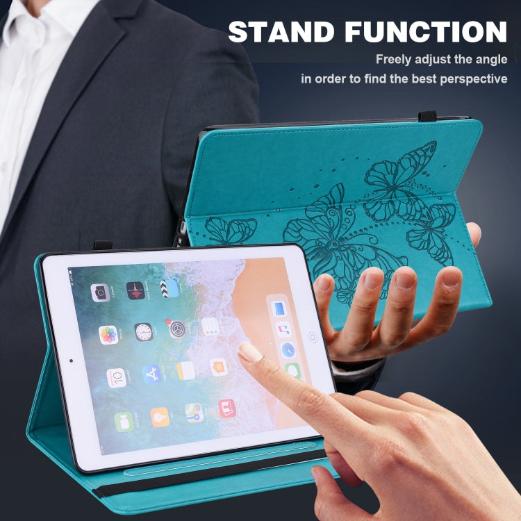 For OPPO Pad Air 2022 Embossed Butterfly Pattern Leather Tablet Case(Blue)