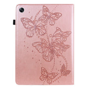 For OPPO Pad Air 2022 Embossed Butterfly Pattern Leather Tablet Case(Pink)