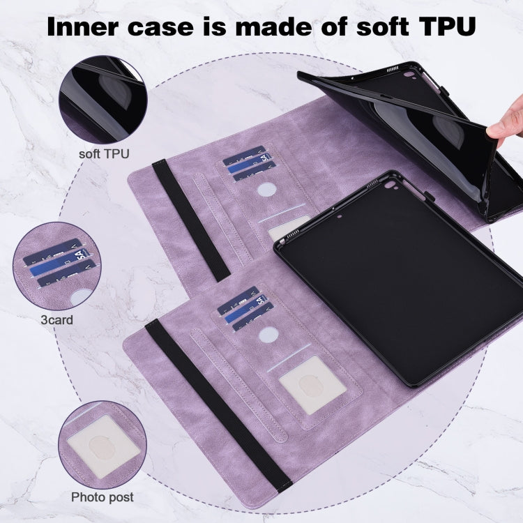 For Realme Pad X Embossed Butterfly Pattern Leather Tablet Case(Purple)