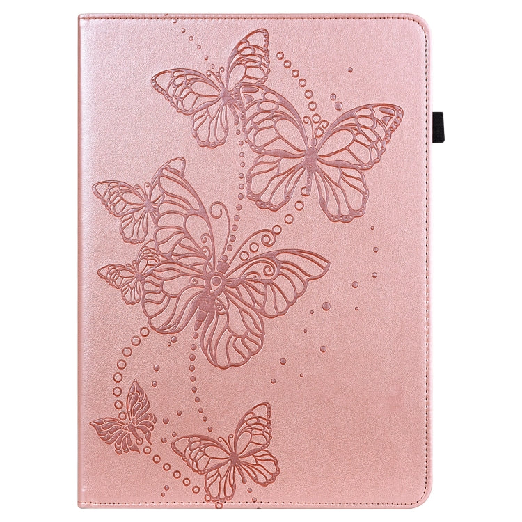 For Realme Pad X Embossed Butterfly Pattern Leather Tablet Case(Pink)