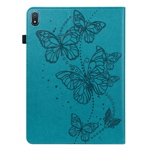 For Nokia T20 10.4 2021 Embossed Butterfly Pattern Leather Tablet Case(Blue)