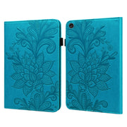 For Lenovo Tab M10 3rd Gen Lace Flower Embossing Pattern Leather Tablet Case(Blue)