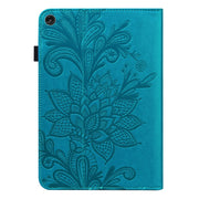 For Lenovo Tab M10 3rd Gen Lace Flower Embossing Pattern Leather Tablet Case(Blue)