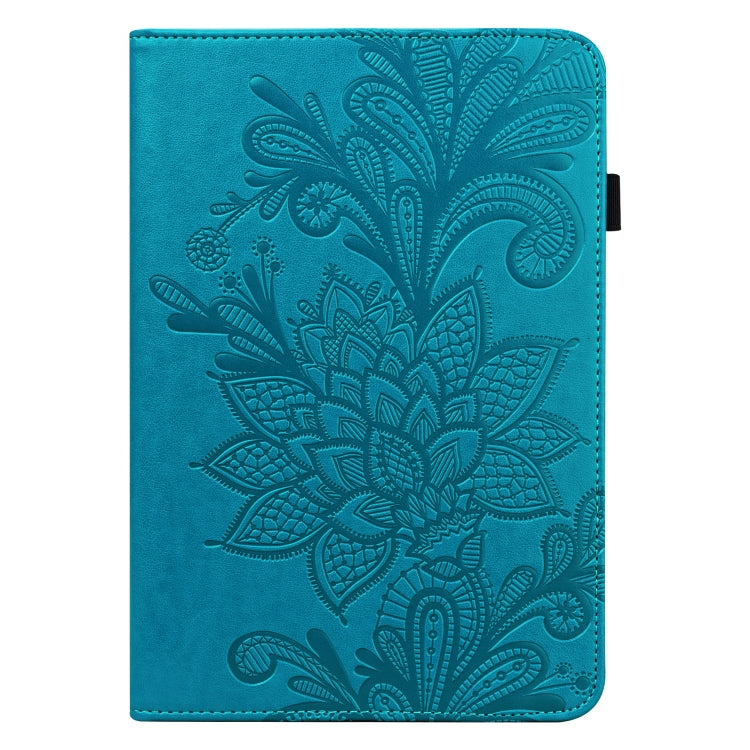 For Lenovo Tab M10 3rd Gen Lace Flower Embossing Pattern Leather Tablet Case(Blue)