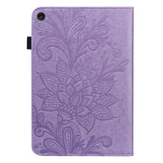 For Lenovo Tab M10 3rd Gen Lace Flower Embossing Pattern Leather Tablet Case(Purple)
