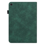 For Lenovo Tab M10 3rd Gen Lace Flower Embossing Pattern Leather Tablet Case(Green)