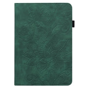 For Lenovo Tab M10 3rd Gen Lace Flower Embossing Pattern Leather Tablet Case(Green)