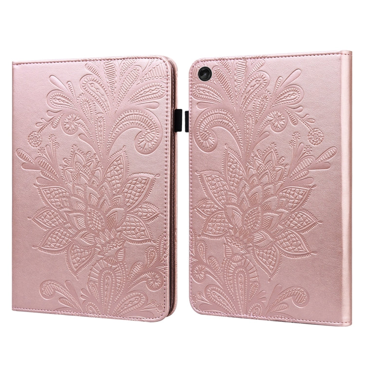 For Lenovo Tab M10 3rd Gen Lace Flower Embossing Pattern Leather Tablet Case(Pink)