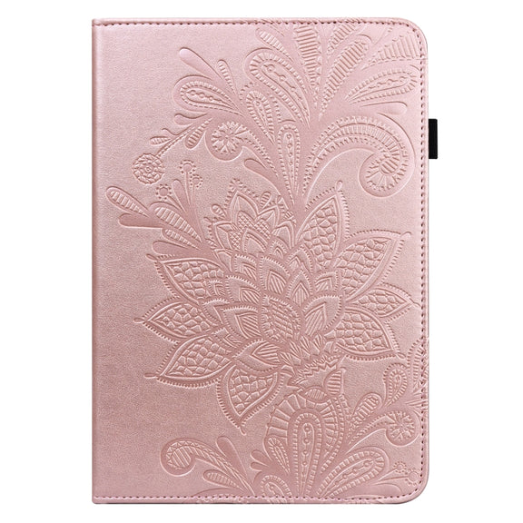 For Lenovo Tab M10 3rd Gen Lace Flower Embossing Pattern Leather Tablet Case(Pink)