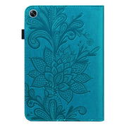 For OPPO Pad Air 2022 Lace Flower Embossing Pattern Leather Tablet Case(Blue)
